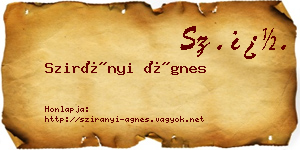 Szirányi Ágnes névjegykártya